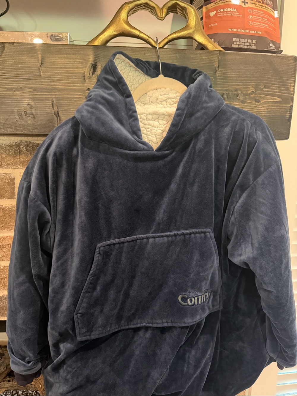 The Comfy Wearable Blanket Cozy Navy Plush Sherpa-Lined Hoodie
